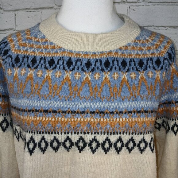 VINTAGE GEOMETRIC PATTERN PULLOVER CREW NECK SWEATER WOMENS LARGE - Picture 2 of 8
